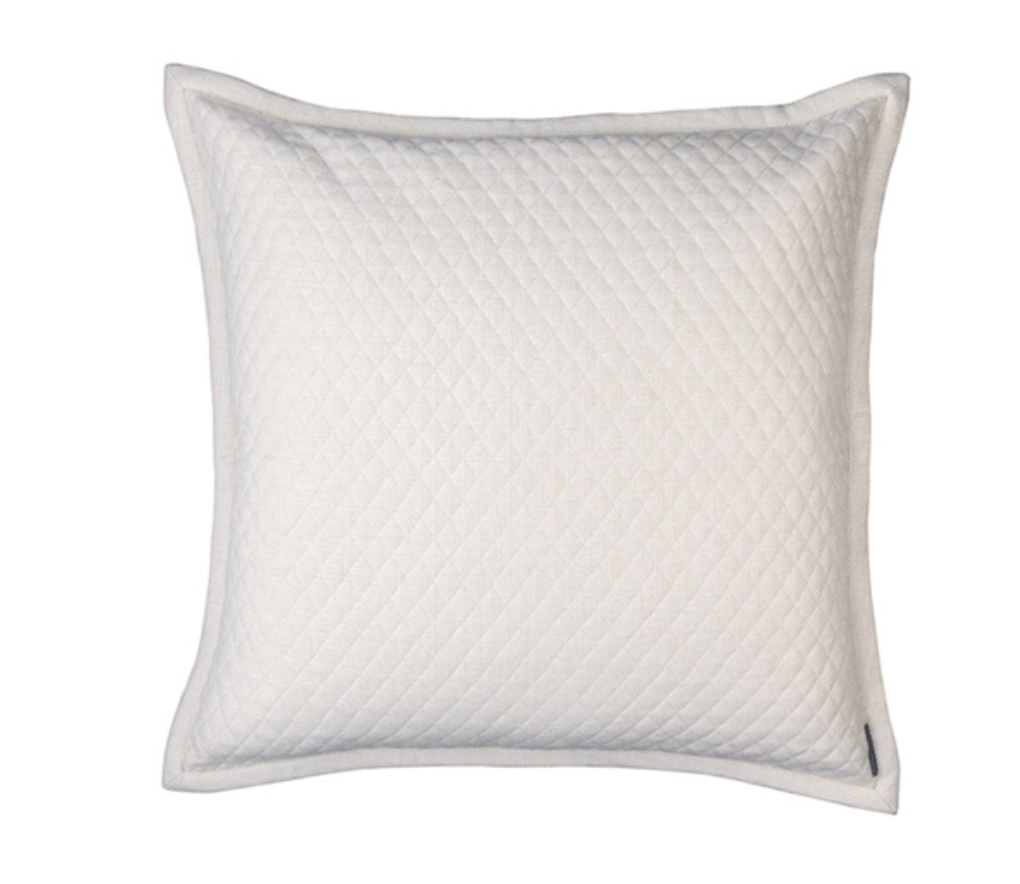 Laurie Diamond Quilted European Pillow - Ivory 26x26